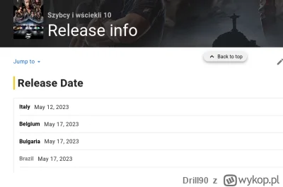 Drill90 - 3 dni do premiery "Fast X" u nas, w Brazylii jutro, rip więc będzie gdzieś ...