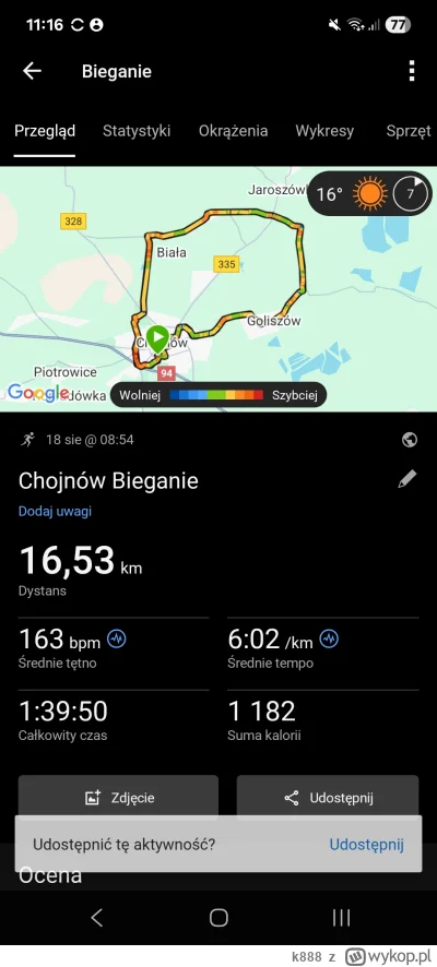 k888 - #sztafeta #bieganie

17 113,91 - 16,53 = 17 097,38

Parę km wpada :) Pogoda ok...