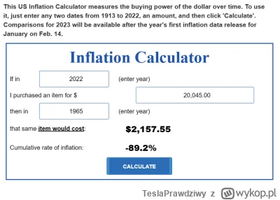 TeslaPrawdziwy - @TeslaPrawdziwy: Przeliczenie dolarów współczesnych na dolary z 1965...
