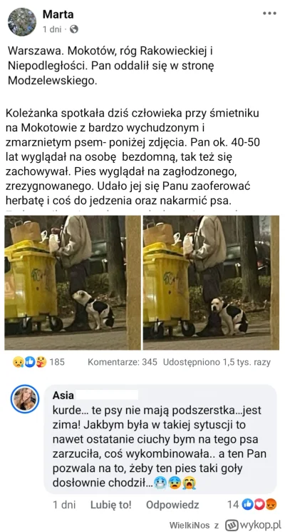 WielkiNos - Psiarze wyczaili jakiegoś bezdomnego, który grzebie w śmietniku. Normalni...