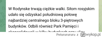 Petururururu - Taki świeżutki wpis z frontu. Pokazuje jak Rosja grzebie się już kolej...