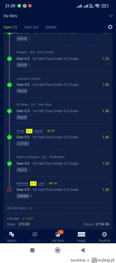 bart88uk - W ostatnich 2 tygodniach miałem ok 10 kuponów w których wtopiło mi 1 zdarz...