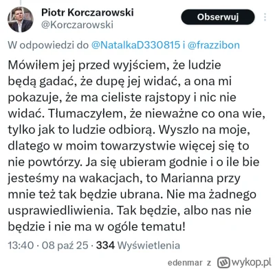 edenmar - Mariola dostała zakaz pokazywania d--y. Ale sigma z tego estrogenowego ułan...