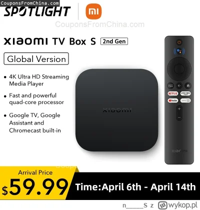 n____S - ❗ Xiaomi Mi TV Box S 2nd Gen. BT5.2 2/8GB
〽️ Cena: $63.79 (dotąd najniższa w...