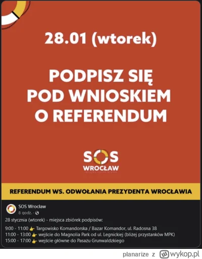 planarize - Jak tagowicze #wroclaw, podpisujecie się pod referendum o odwołanie Sutry...