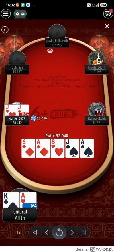 Benn - Czy ktoś może mi wytłumaczyć dlaczego przegrałem z takim układem?

#poker #pok...