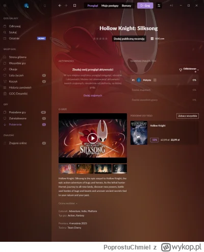 PoprostuChmiel - A wy dalej czekacie na steamie?

#hollowknight #silksong #steam #gog