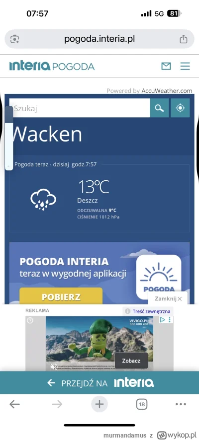 murmandamus - #pogoda 

Zimno na biwaku.
Zeby chociarz nie padalo.