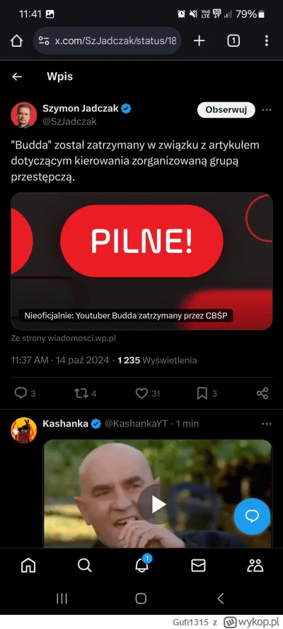 Gufi1315 - Wiadomo z jakiego paragrafu został zatrzymany, także tworzymy historie :D
...