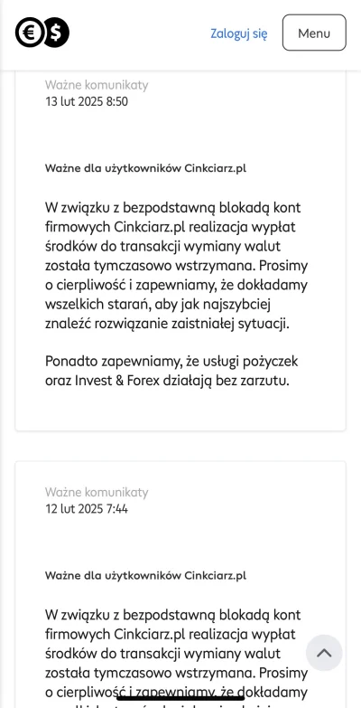 Markowowski - Cinkciarz od prawie 2 miesięcy codziennie publikuje ten sam komunikat, ...