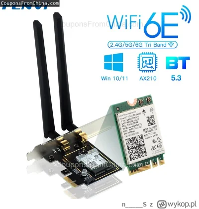 n____S - ❗ FENVI PCIE Wireless WiFi Adapter 5374Mbps WiFi 6E AX210NGW
〽️ Cena: 16.33 ...