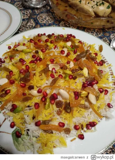 maegalcarwen - Urodzinowy obiad w irańskim stylu: javaher polow, kurczak duszony w sz...