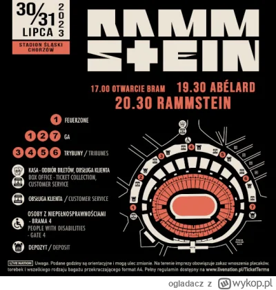 ogladacz - #rammstein kilka osób na tagu pytało o godziny #koncert w #chorzow 
wiadom...