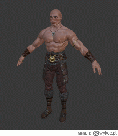 MshL - Model wojownika oteksturowany i w pełnej gotowości do riggowania 

#gamedev #g...