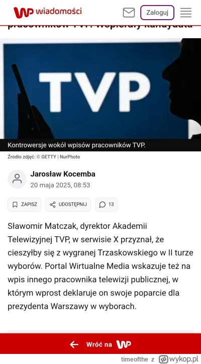 timeofthe - Jak to było? Czysta woda? To w końcu po PiSie mamy wolne media mówicie? B...
