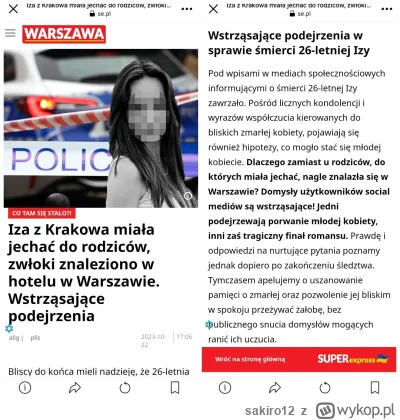 sakiro12 - Znaleziono martwą polke w hotelu w Warszawie
 Mężowi mówiła że jedzie do r...
