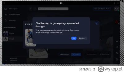 jari265 - Po uruchomieniu fify 23 mam taki komunikat. Mam lauchera, ea app oraz antic...