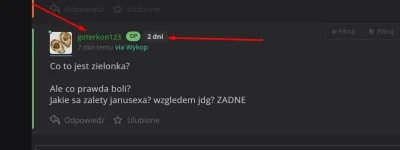 gorzki99 - >Co to jest zielonka?

@goterkon123: To okreslenie kogos kto 2 dni temu za...