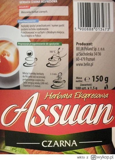 wkto - #listaproduktow
#herbataczarna w torebkach Assuan #biedronka
aktualny producen...