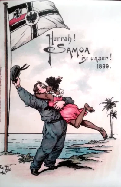 tyrytyty - Niemiecki plakat z okazji zajęcia Samoa w 1899.

#niemcy #historia