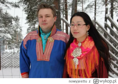 nowyjesttu - Lapoński ślub.
Lapońska para z Finlandii na zdjęciu zimą:

#laponia #cie...