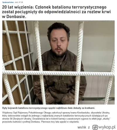 wshk - W donbawe dzień jak co dzień.
Według akt sprawy, w 2024 roku Kowbasiuk przesze...