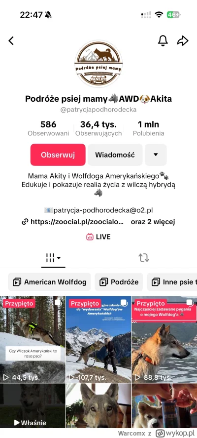 Warcomx - Myślę, że to też trzeba nagłośnić. 

Typiara ma jakąś hybrydę wilka i psa. ...