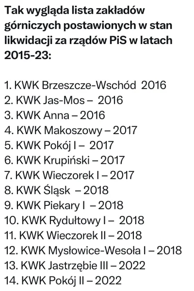 mlodygustaw - >Pis otwiera kopalnie ponownie

@Gieremek: za czasów PiSu zamknięto zna...