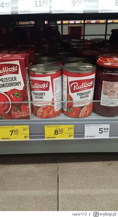 razor172 - #inflacja #pis
W pisowskim państwie 2 puszki pomidorów potrafią kosztować ...