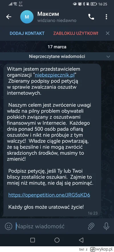 bsl - Wołam @niebezpiecznik-pl 
nowy scam z waszą marka