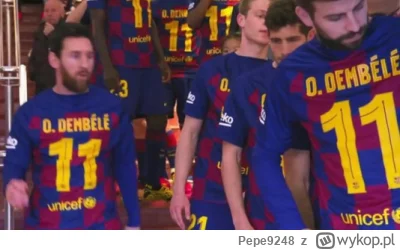 Pepe9248 - Piłkarze Barcelony wyjdą na drugą połowę z koszulkami z nazwiskiem Dembele...