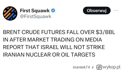 maniek74 - #gielda

i cyk, ropisko się zamknęło na -5%