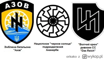 orkako - Zgaduję, że chodzi o wilcze haki (Wolfsangel). Symbole te używane przez nazi...