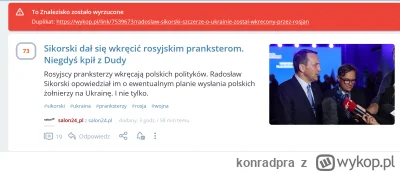 konradpra - #polska #polityka #afera #wykop

Moderacja zdjęła znalezisko o Sikorskim ...