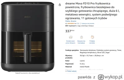 paw4da - znajdę lepszy #airfryer w tej cenie? grzałka z góry i dołu, 6l pojemności, r...