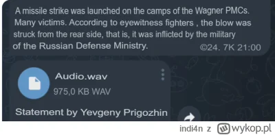 indi4n - Prigożyn opowiada o ataku rakietowym przez jednostki rosyjskiego MON'u na je...