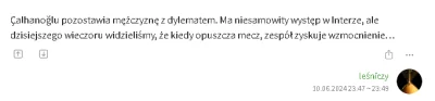 Rzeszowiak2 - Widać że w Turcji identyczna sytuacja z Hakanem jak u nas z Lewandowski...