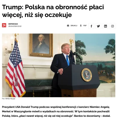 L3stko - Polska akurat była chwalona przez Trumpa i stawiana za przykład.

https://de...