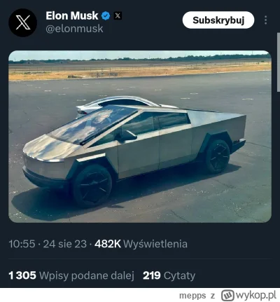 mepps - a to śmieszek z tego #elonmusk ( ͡º ͜ʖ͡º)
#tesla