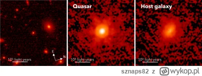 sznaps82 - Na ilustracji zaprezentowano trzy wersje zdjęcia galaktyki z kwazarem HSC ...