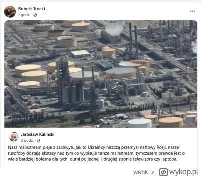 wshk - Nie cieszcie się, dlaczego się cieszycie z płonących ruskich rafinerii.

#ukra...