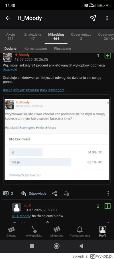 aprepk - @H_Moody tak jak się dozmyślałem, że mam doczynienia z cuckoldem maszerujący...