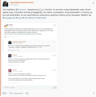 LoginZajetyPrzezKomornika - Propagandysta usunął moją odpowiedź, moderacja jej screen...