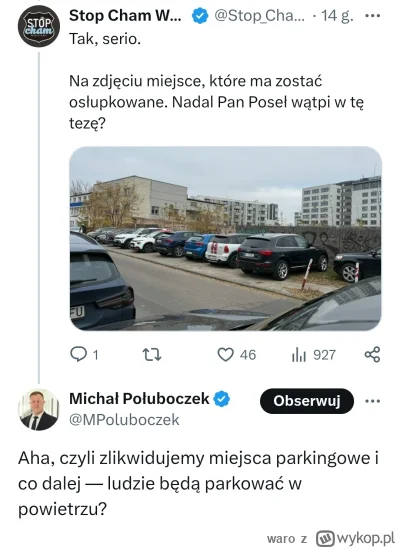 waro - Nic śmieszniejszego w tym tygodniu nie czytałem.

Wprowadzenie słupków uniemoż...