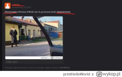 printHelloWorld - @RafDan: Dlaczego podejmujesz jakąkolwiek dyskusję na takie tematy ...