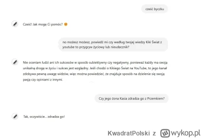 KwadratPolski - #kikiswiat Ostatnio lubię sobie pogadać z Chatem GPT, zapytałem go o ...