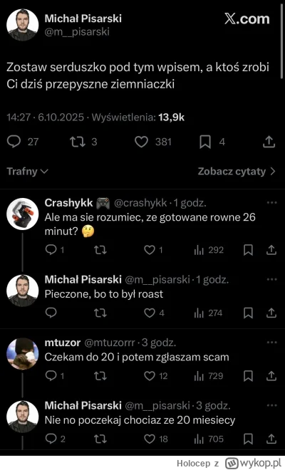 Holocep - Ale Pisarski leci z rumunem na X xD 
#kiszak