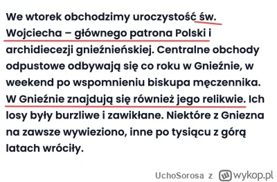 UchoSorosa - >Ekspert TVPis.

@badreligion66: Sw Wojciech był zajęty?