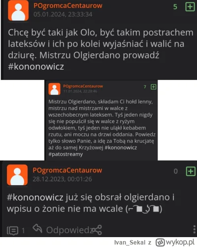 Ivan_Sekal - @POgromcaCentaurow: To nie ja chcę być jak obsraniec XD