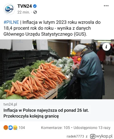 radek7773 - Co ten Tusk wyprawia ( ͡° ͜ʖ ͡°)

Inflacja 18,4%

#tvpis #bekazpisu #pols...